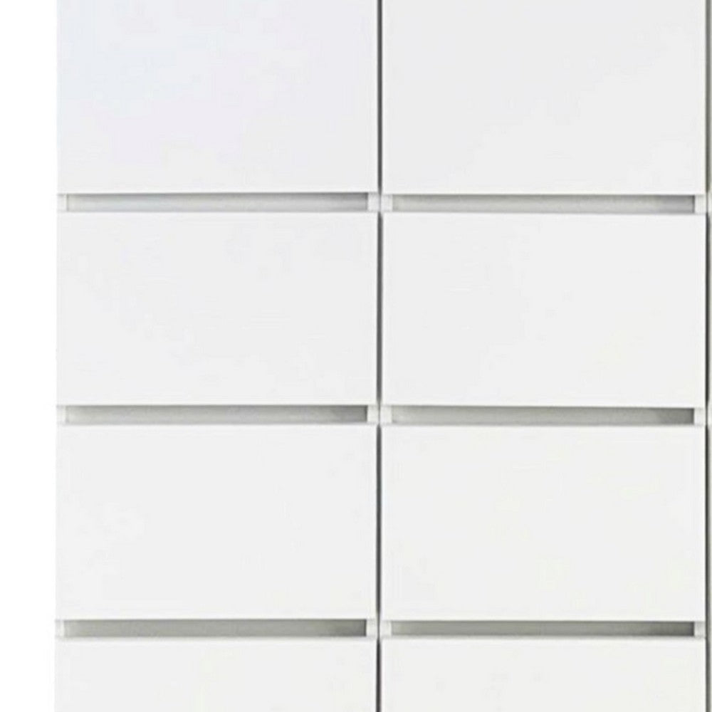 Ely Closet Cabinet Set | Mirrored Front | 7 Drawers | 71’’ | White Wood BM337105
