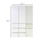 Ely Closet Cabinet Set | Mirrored Front | 7 Drawers | 71’’ | White Wood BM337105