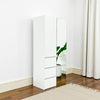 Ely Closet Cabinet Set | Mirrored Front | 7 Drawers | 71" | White Wood