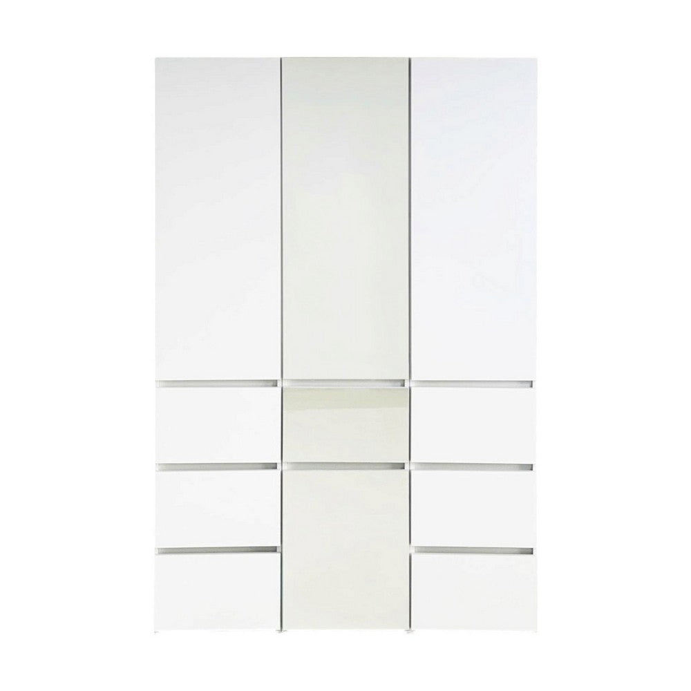 Ely Closet Cabinet Set | Center Mirror Front | 7 Drawers | 71" | White