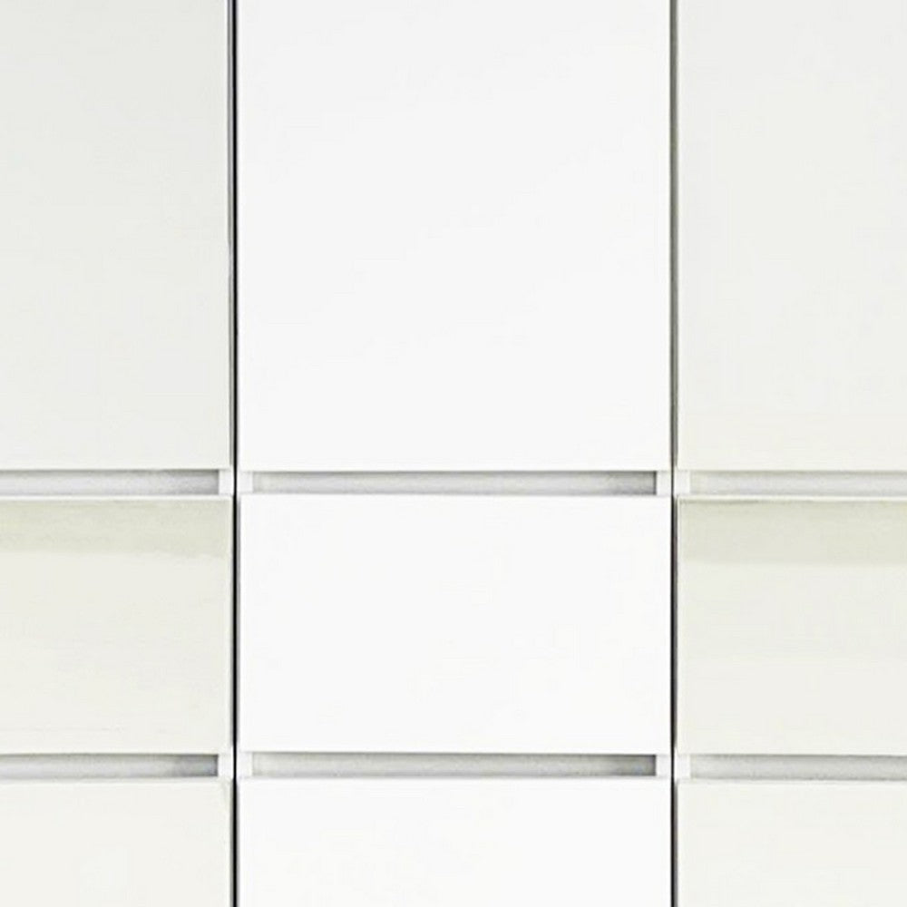 Ely Closet Cabinet Set | Double Mirror Doors | 5 Drawers | 71’’ | White BM337107