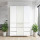Ely Closet Cabinet Set | Double Mirror Doors | 5 Drawers | 71" | White