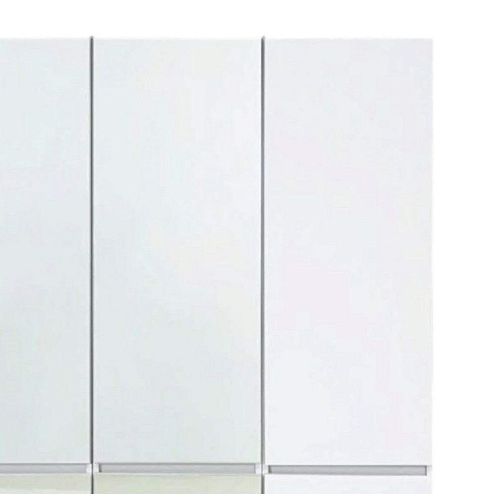 Ely Closet Cabinet Set | 2 Mirror Doors | 8 Drawers | 71’’ | White Wood BM337108