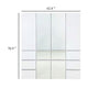 Ely Closet Cabinet Set | 2 Mirror Doors | 8 Drawers | 71’’ | White Wood BM337108