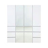 Ely Closet Cabinet Set | 2 Mirror Doors | 8 Drawers | 71" | White Wood