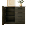 Roby Large Dresser Chest | 4 Drawers w Cabinet | 47’’ | Dark Gray