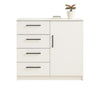Roby Large Dresser Chest | 4 Drawers w Cabinet | 47" | White Melamine