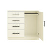 Roby Large Dresser Chest | 4 Drawers w Cabinet | 47’’ | White Melamine