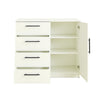 Roby Large Dresser Chest | 4 Drawers w Cabinet | 47’’ | White Melamine