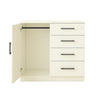 Roby Large Dresser Chest | 4 Drawers w Cabinet | 47’’ | White Melamine