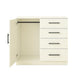 Roby Large Dresser Chest | 4 Drawers w Cabinet | 47’’ | White Melamine
