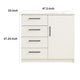 Roby Large Dresser Chest | 4 Drawers w Cabinet | 47’’ | White Melamine