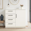 Roby Large Dresser Chest | 4 Drawers w Cabinet | 47" | White Melamine