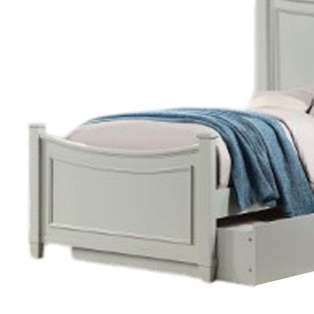 Roly Kids Full Size Bed w Trundle | Cradle Inspired Arches | Gray Wood BM337249