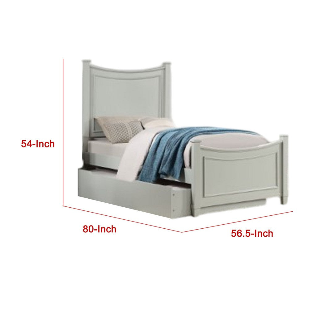 Roly Kids Full Size Bed w Trundle | Cradle Inspired Arches | Gray Wood BM337249