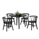 Yely 5pc Dining Table with 4 Windsor Chairs Set | Black Rubberwood