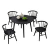 Yely 5pc Dining Table with 4 Windsor Chairs Set | Black Rubberwood BM337250