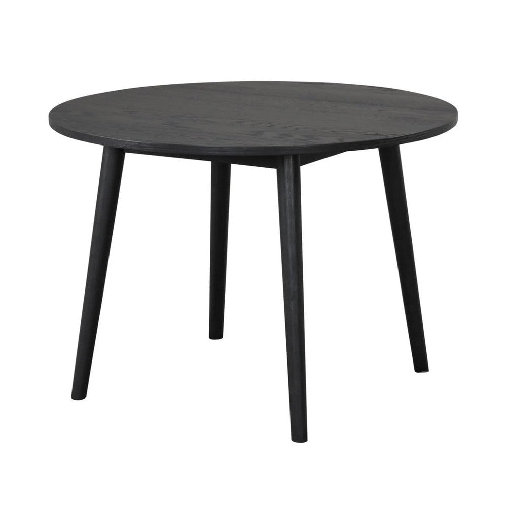 Yely 5pc Dining Table with 4 Windsor Chairs Set | Black Rubberwood BM337250