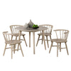 Yely 5pc Dining Table &  4 Windsor Chairs Set | Natural Oak Brown