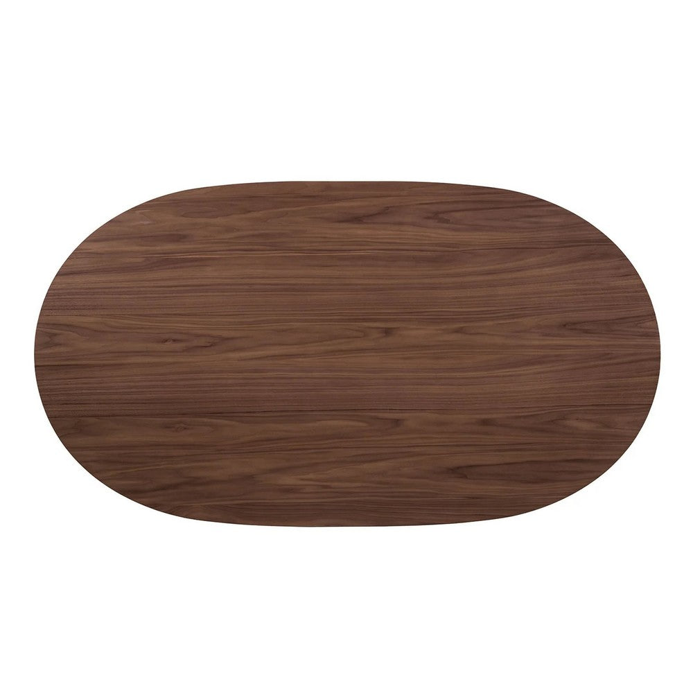 Lexy 5pc Dining Table & 4 Chair Set | Beige Boucle Seats | Walnut Brown