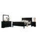 Ryla 4pc Queen Bedroom Set w Nightstand, Dresser, Mirror | Classic Black