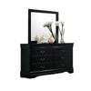 Ryla 4pc Queen Bedroom Set w Nightstand Dresser Mirror | Classic Black BM337253