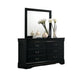 Ryla 4pc Queen Bedroom Set w Nightstand Dresser Mirror | Classic Black BM337253