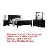 Ryla 4pc Queen Bedroom Set w Nightstand, Dresser, Mirror | Classic Black