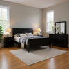 Ryla 4pc Queen Bedroom Set w Nightstand, Dresser, Mirror | Classic Black