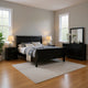Ryla 4pc Queen Bedroom Set w Nightstand, Dresser, Mirror | Classic Black