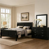 Ryla 4pc Queen Bedroom Set w Nightstand, Dresser, Mirror | Classic Black