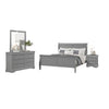 Ryla 4pc Queen Bedroom Set w Nightst& Dresser & Mirror | Neutral Gray