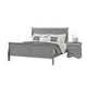Ryla 4pc Queen Bedroom Set w Nightst& Dresser & Mirror | Neutral Gray