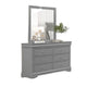 Ryla 4pc Queen Bedroom Set w Nightst& Dresser & Mirror | Neutral Gray