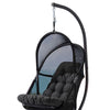 Bery Outdoor Swing Chair w Foldable St& | Coastal Black Cushion