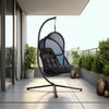 Bery Outdoor Swing Chair w Foldable St& | Coastal Black Cushion