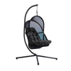 Bery Outdoor Swing Chair w Foldable St& | Coastal Black Cushion