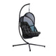 Bery Outdoor Swing Chair w Foldable St& | Coastal Black Cushion