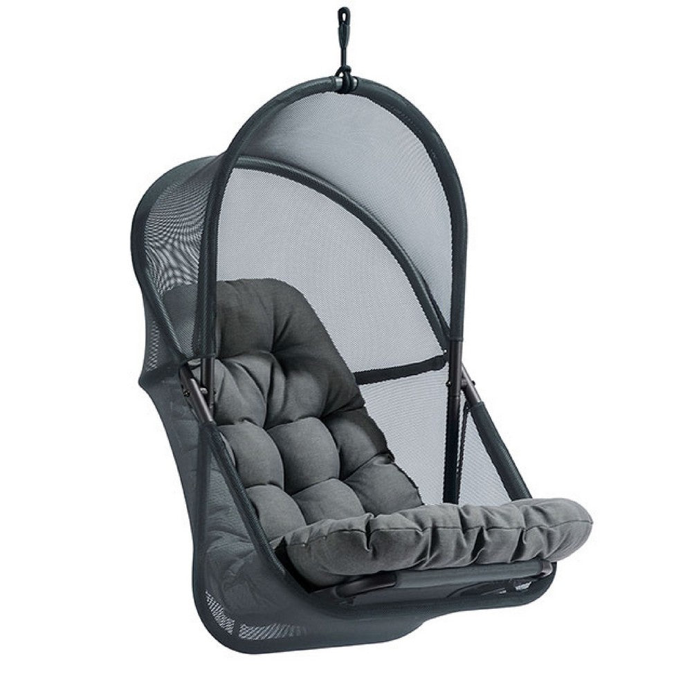 Bery Outdoor Swing Chair w Foldable St& | Dark Gray Cushion
