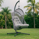 Bery Outdoor Swing Chair w Foldable St& | Light Gray Cushion