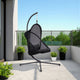 Cery Outdoor Egg Swing Chair | Foldable St& | Coastal Black Cushion