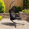 Cery Outdoor Egg Swing Chair | Foldable St& | Coastal Black Cushion