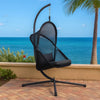 Cery Outdoor Egg Swing Chair | Foldable St& | Coastal Black Cushion