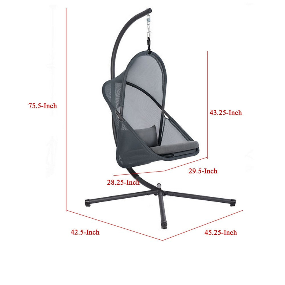 Cery Outdoor Egg Swing Chair | Foldable St& | Dark Gray Cushion