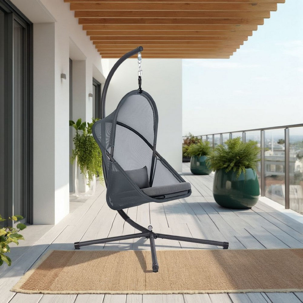 Cery Outdoor Egg Swing Chair | Foldable St& | Dark Gray Cushion