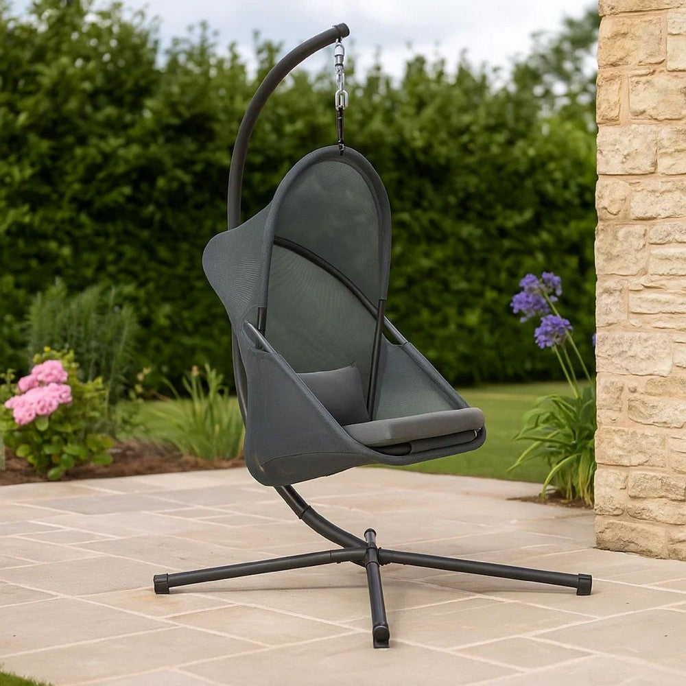 Cery Outdoor Egg Swing Chair | Foldable St& | Dark Gray Cushion