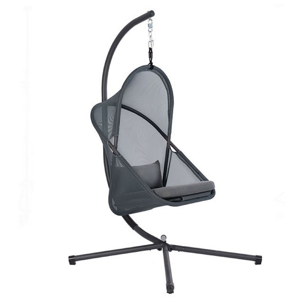 Cery Outdoor Egg Swing Chair | Foldable St& | Dark Gray Cushion