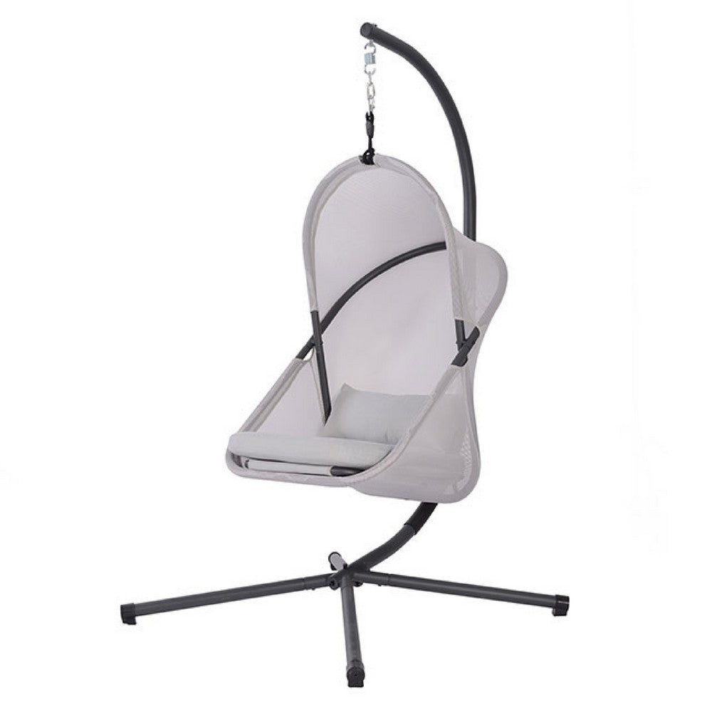 Cery Outdoor Egg Swing Chair | Foldable St& | Light Gray Cushion
