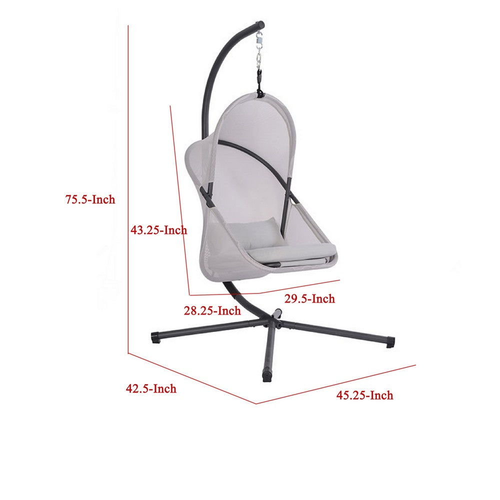 Cery Outdoor Egg Swing Chair | Foldable St& | Light Gray Cushion