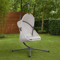Cery Outdoor Egg Swing Chair | Foldable St& | Light Gray Cushion